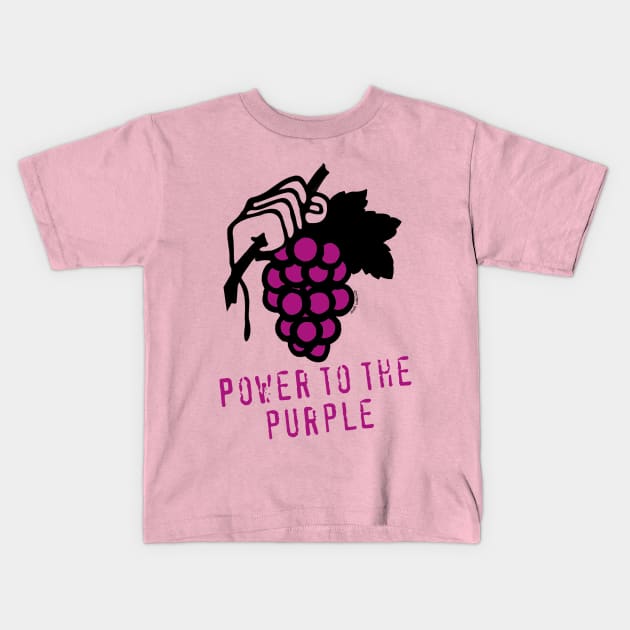 Power to the Purple (Wine Grapes) Kids T-Shirt by jrotem